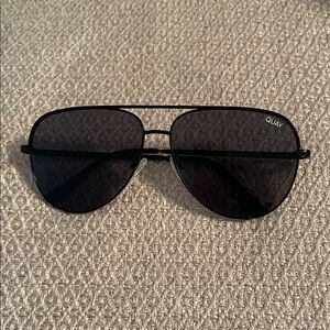 Quay High Key Extra Large Black Aviator Sunglasses